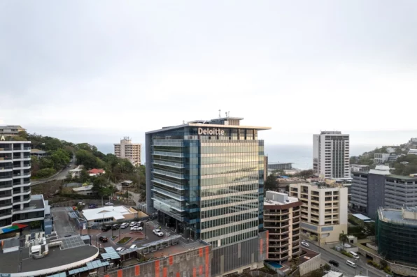 deloitte plaza drone shot