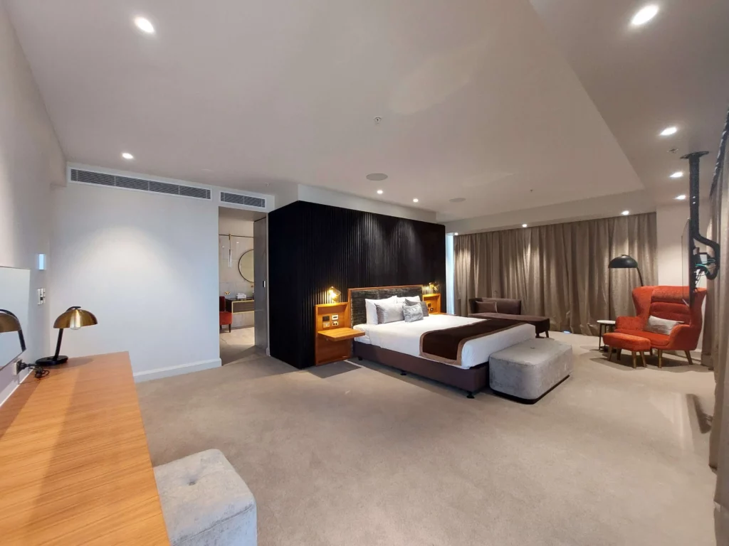 luxury bedroom at the apex penthouse apartments port moresby