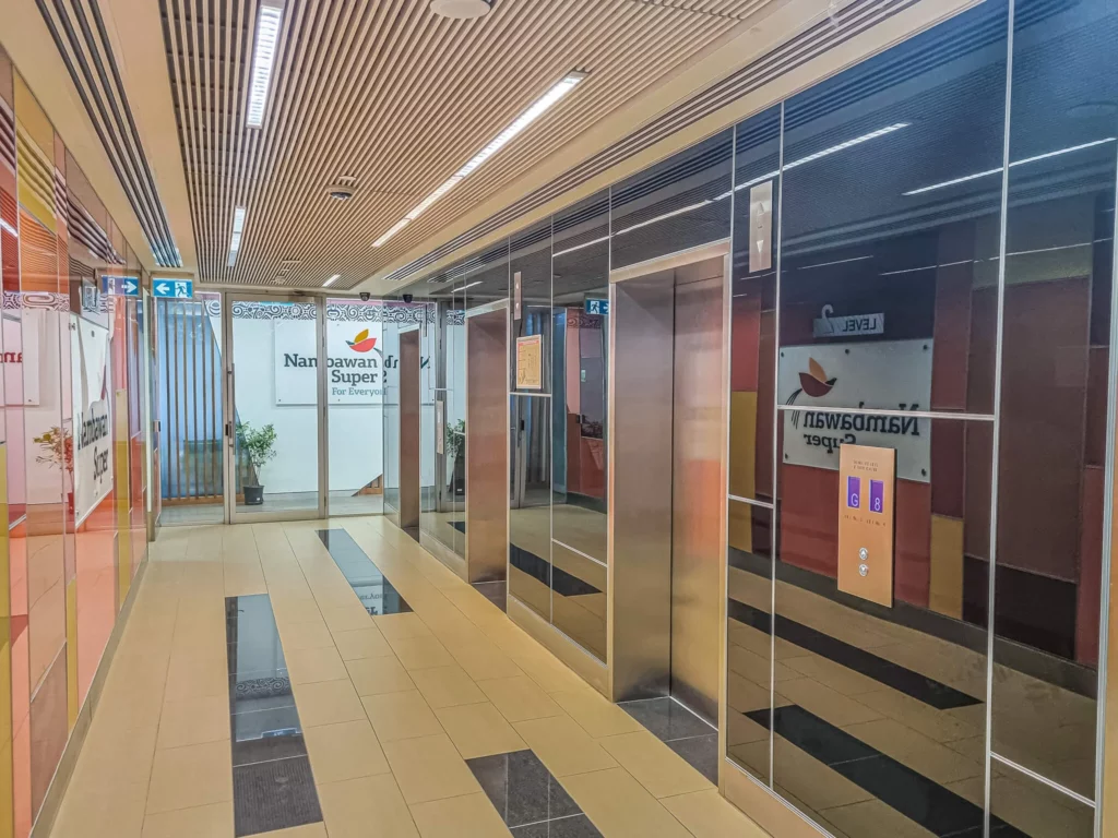 Level 2 elevators at Deloitte Haus